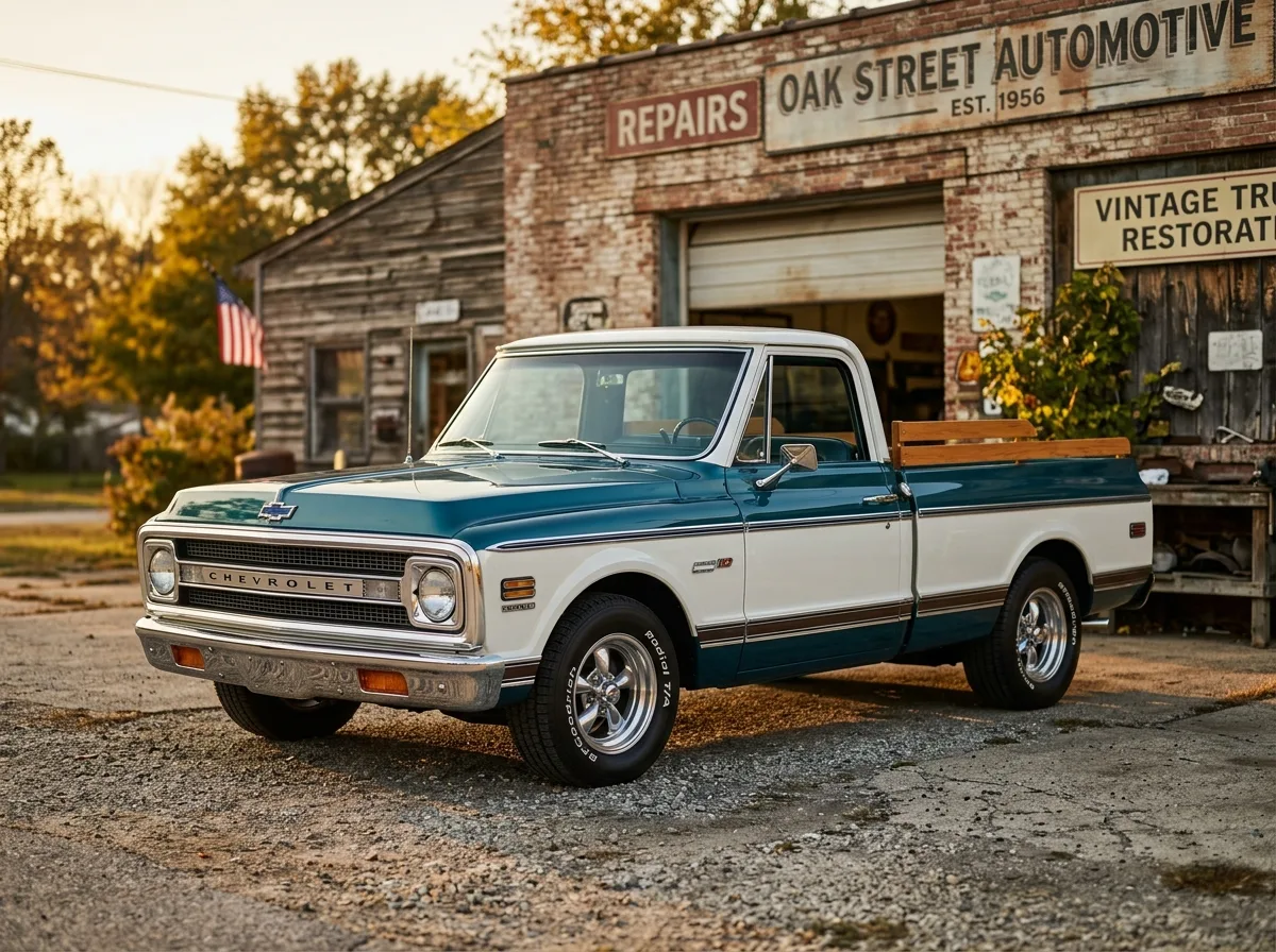 Chevy C10 Pickup im Abendlicht